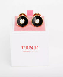 Black & Gold Enamel Target Cufflinks