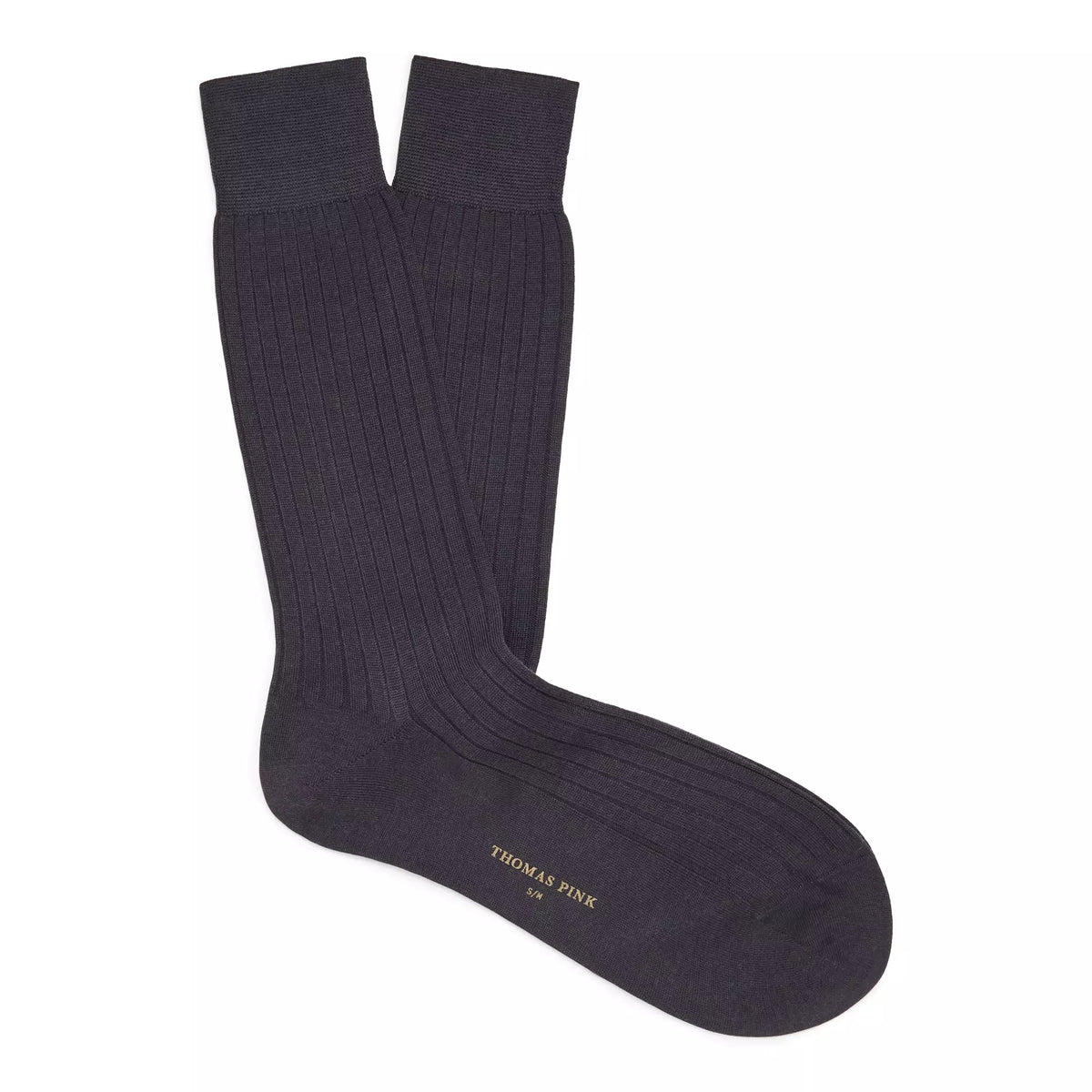 Grey Mid Length Ribbed Merino Wool Socks