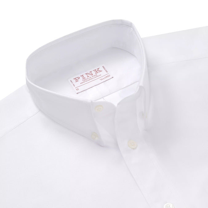 White Tailored Fit Smart Casual Button Down Weekend Oxford Shirt