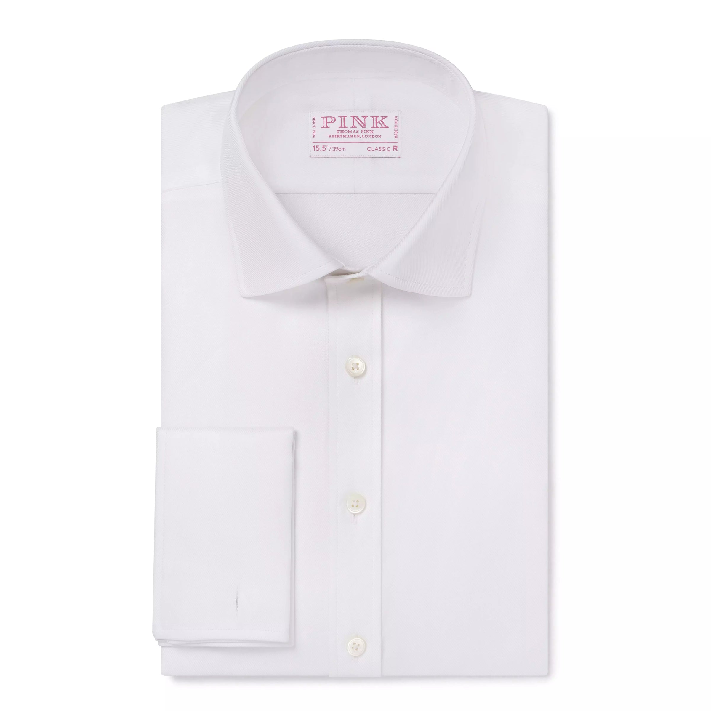 White Classic Fit Double Cuff Royal Twill Formal Shirt