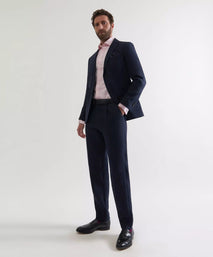 Navy Tailored Fit Linen Twill Jacket