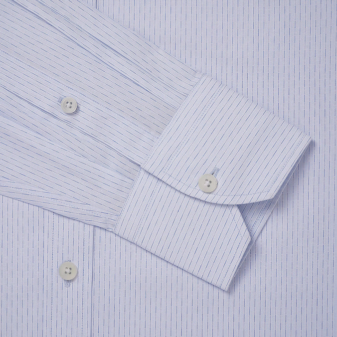 Pale & Blue Tailored Fit Formal Dobby Broken Stripe Shirt