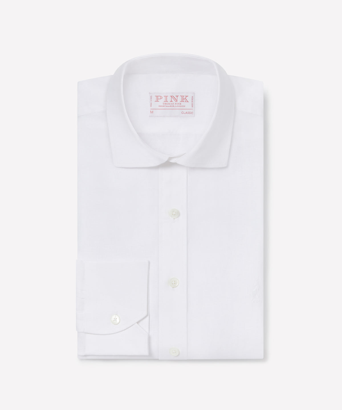 White Classic Fit Essential Linen Smart Casual Shirt