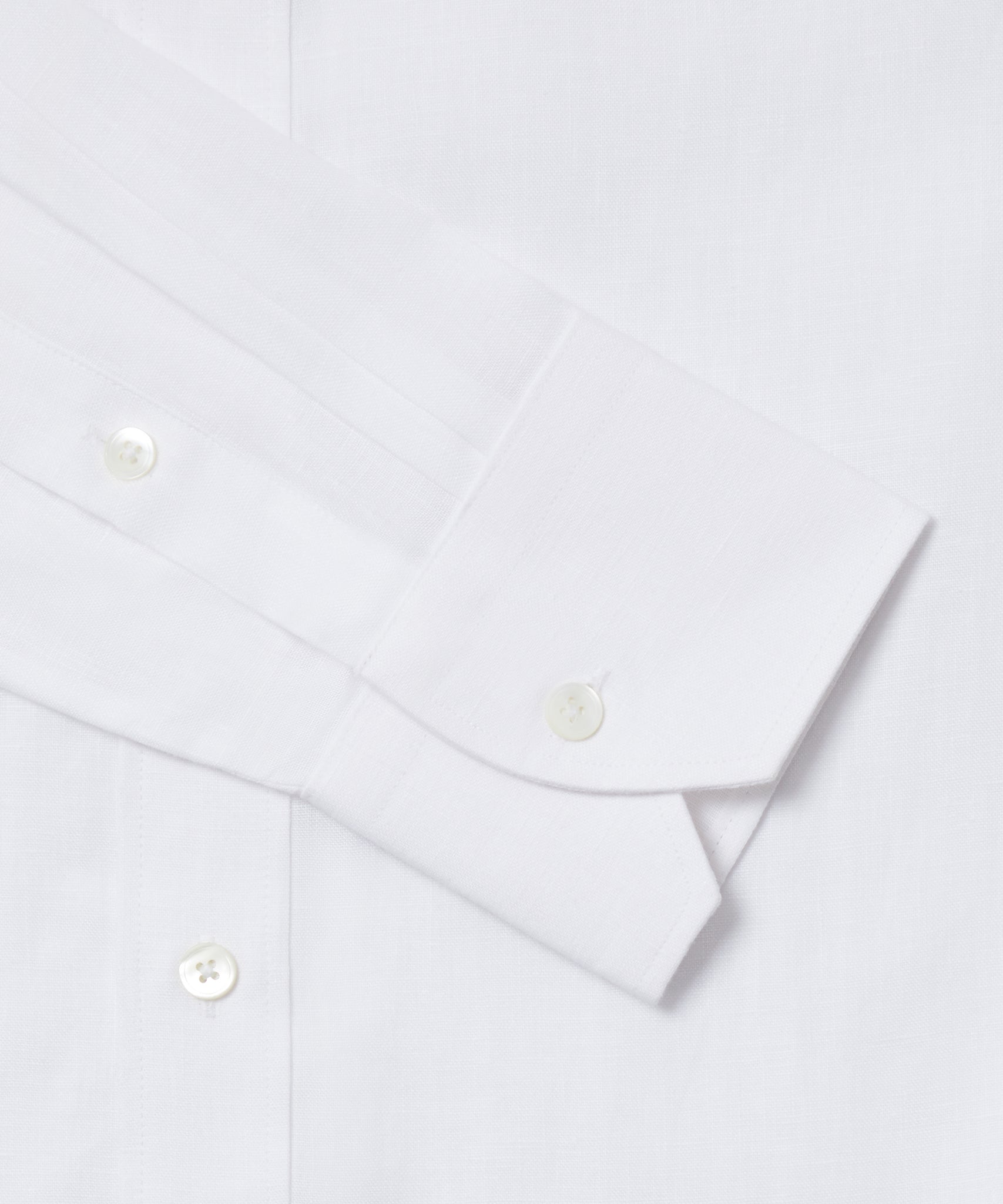 White Classic Fit Essential Linen Smart Casual Shirt