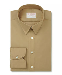 Camel Tailored Fit Cotton Poplin Formal Shirt